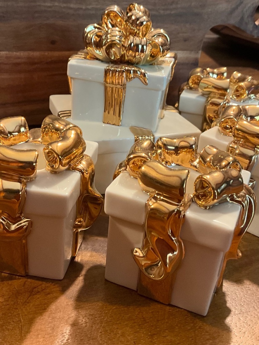 Rare Collector’s Set of Lenox Gold Club Ivory Gift Box Candleholders & Music Box